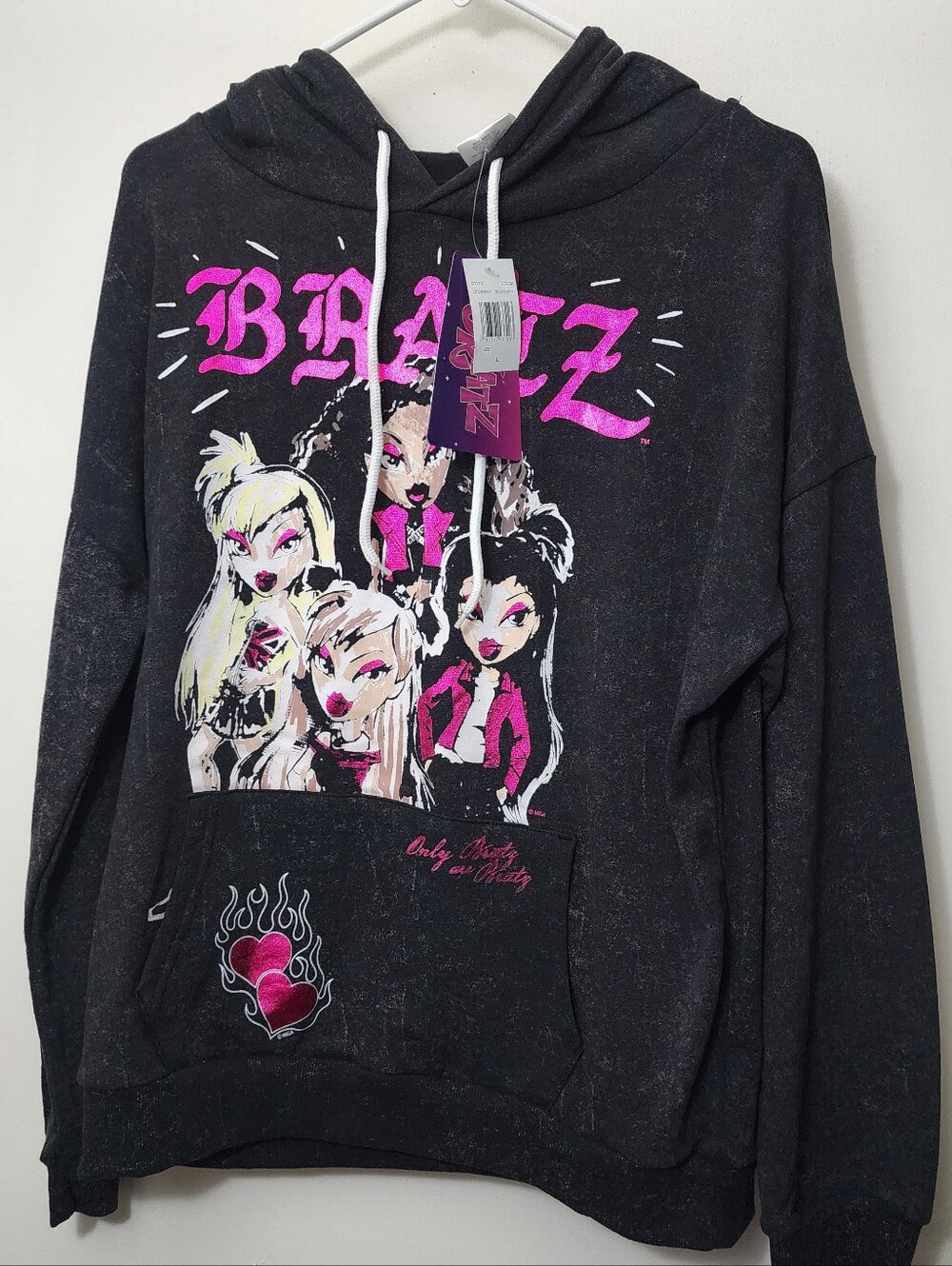 Bratz Graphic Hoodie - Black with Hot Pink Accents (Large)